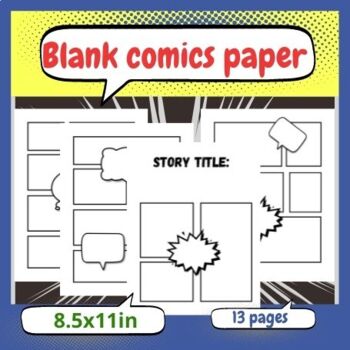 Blank Comic Book Template Pages Printables by Juniper's Own