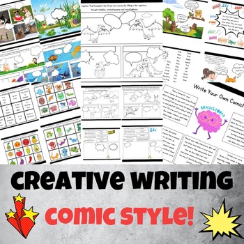 Preview of Comics: Posters, Vocabulary, Activities, and Templates - Fun Creative Writing!