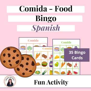 Preview of La Comida Food Bingo - Spanish Game - Fun Friday Activities