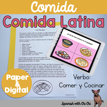 Preview of Comida Latina | Hispanic Food Crossword Puzzle, Word Search, Passages and more