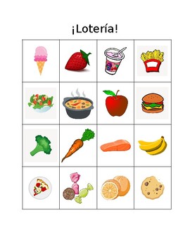 Preview of Comida Lotería/Food Bingo