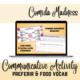 Comida Madness Bracket Spanish communicative activity pref