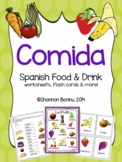 Comida - Spanish Food & Drink MEGA BUNDLE worksheets, flashcards