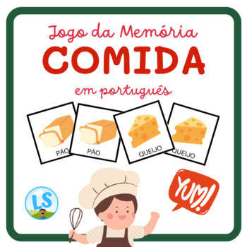 Preview of Comida em Português - Jogo da Memória - Food in Portuguese - Matching Game