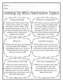 Coming Up With Narrative Topics: Prompts to Engage Writers