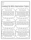 Coming Up With Narrative Topics: Prompts to Engage Young Writers
