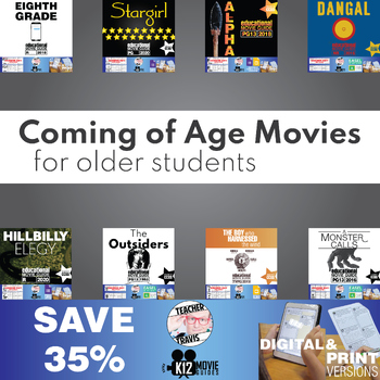Preview of Coming of Age Movies | For Older Students | 8 Movie Guide Bundle | SAVE 35%