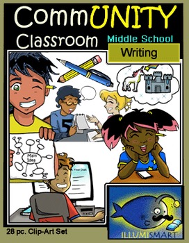 Preview of CommUNITY Classroom Middle School Writing Set: 28 pc. Clip Art!