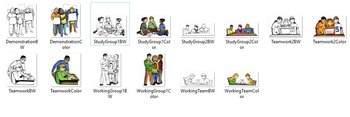 CommUNITY High School Teens Interacting: 14 pc. Clip-Art Set! BW & Color