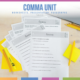 Digital Comma Activities, Paragraphs, Lesson Plan, and Pow