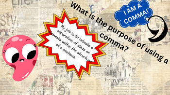 Preview of Comma Lesson | Grammar HS | Worksheets Included