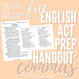 Comma Handout ACT Prep - English Grammar Review