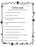 Comma Quiz!  Commas in a Series Worksheet