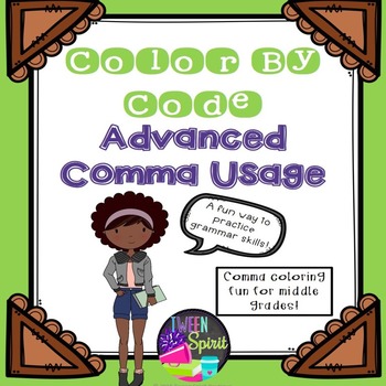 Preview of Comma Rules ~ADVANCED~ Grammar Practice - Color By Code for Middle Grades!