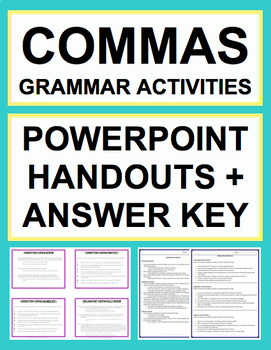 Preview of Comma Rules Activities - Worksheets, Powerpoint & Key | Printable & Digital