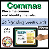 Comma Rules BOOM Cards Digital ELAR Comma Activity