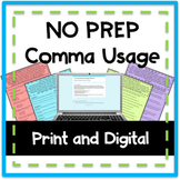 Comma Rules Breakout Escape Room NO PREP Paper and Digital