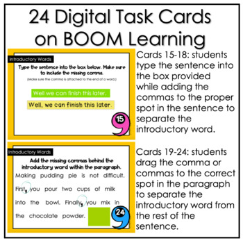 Comma Rules Commas To Set Off Introductory Words Boom Cards Digital Task Cards