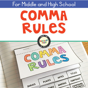 Preview of Comma Rules Interactive Notebook Flipbook