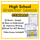 Comma Rules Lesson for High School English