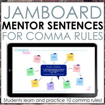 Preview of Comma Rules Mentor Sentences for Jamboard or Google Slides