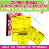Comma Rules: Noun of Direct Address | Print and Fold Inter