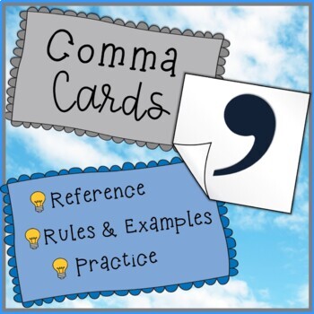Preview of Comma Rules Practice Reference Cards
