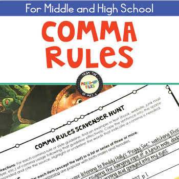 Preview of Comma Rules Scavenger Hunt