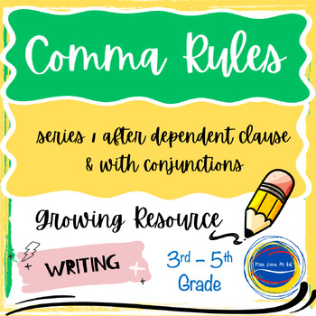 Preview of Comma Rules Series and More Lesson and Practice ELA 4.C.3.1 and ELA 3.C.3.1