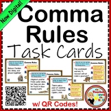 Comma Rules Task Cards with QR Codes NOW Digital!