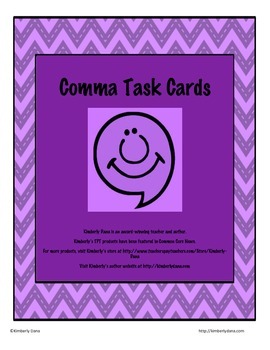 Preview of Comma Task Cards