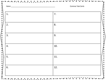 Comma Usage Task Cards or Scoot Game by If You Give A Teacher An Idea