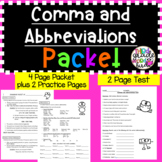 Comma and Abbreviations Grammar Packet | Printable or Digital