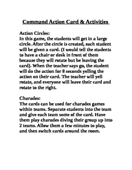 Preview of Command Action Cards & Activities