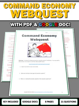 Command Economy Webquest With Key Google Docs Included By History Matters