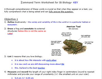 Preview of Command Terms KEY IB DP Biology 2025 exam