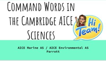 Preview of Command Words in AICE Sciences 