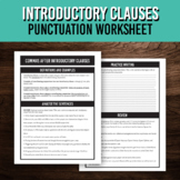 Commas After Introductory Clauses Grammar Practice Worksheet