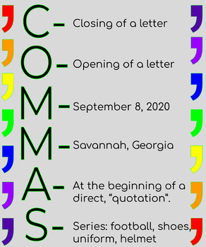 comma anchor chart