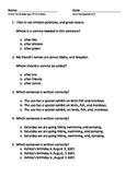 Commas Assessment and Sentence Starters
