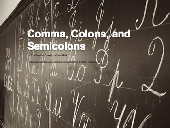 Preview of Commas, Colons and Semi-Colons PowerPoint