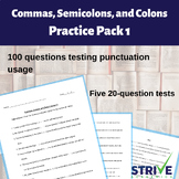 Commas, Colons, and Semi-Colons Punctuation Practice Pack 