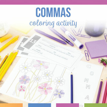 Preview of Commas Coloring Activity | Comma Activity for Comma Rules