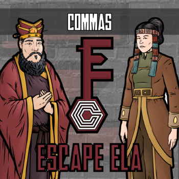 Preview of Commas Escape Room Activity - Printable & Digital Game