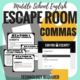 Commas - Escape Room - Middle School English