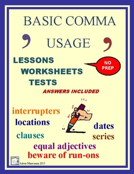 Preview of COMMAS - Basic Comma Usage No-Prep Unit