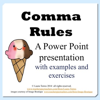 Preview of Commas Power Point - Rules and Practice