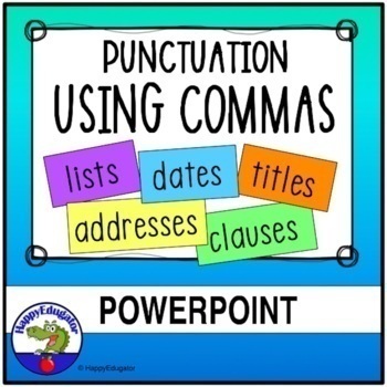 Preview of Commas PowerPoint TEST PREP with Easel Assessment