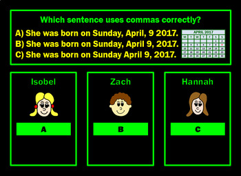 Preview of Commas Powerpoint Game by Grammatickx