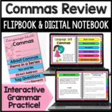 Commas Review Digital Notebook & Grammar Flipbook